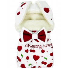 Конверт "Зайка" принт "Cherry Love" Меховой Зима 